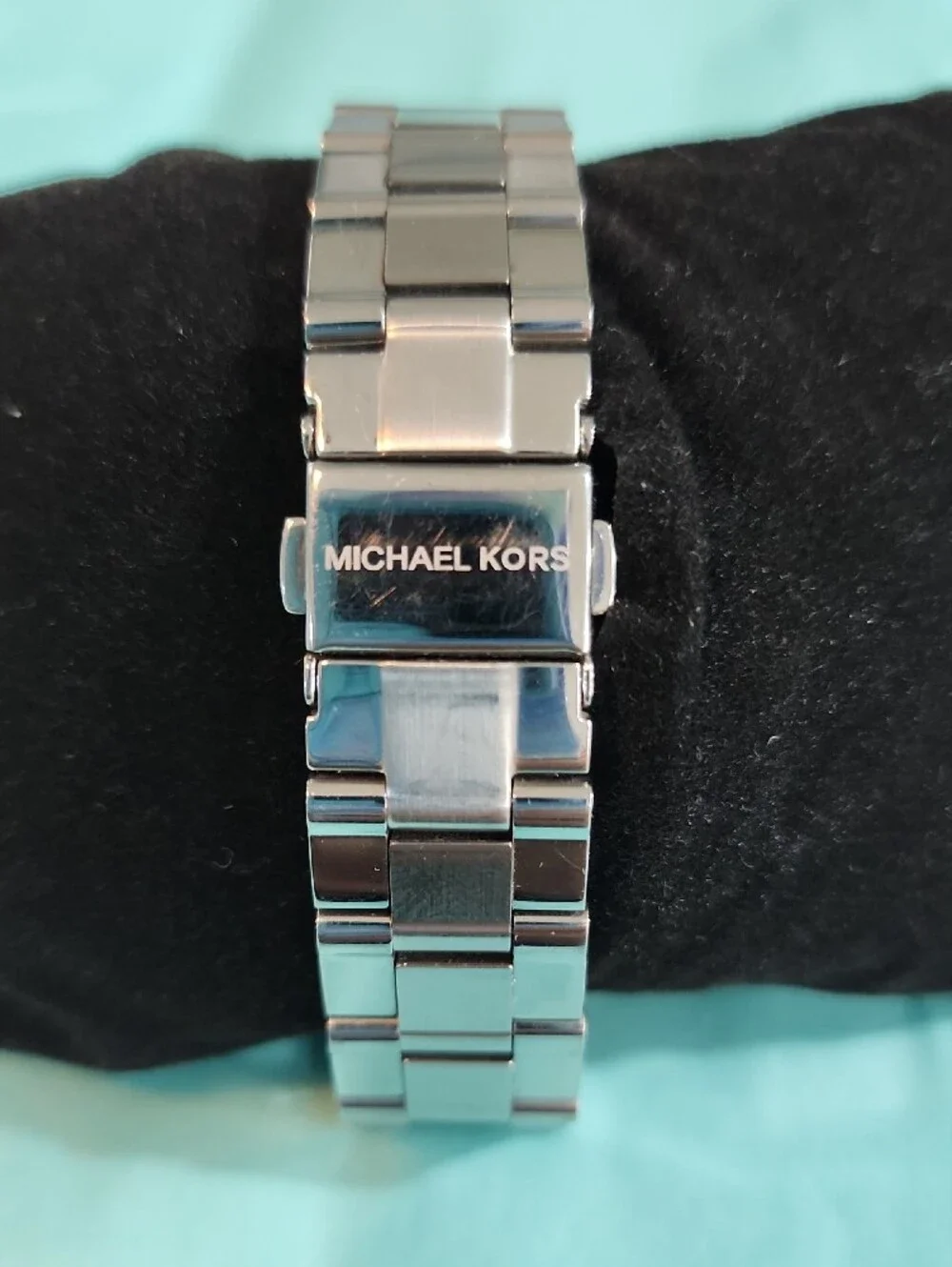 Michael Kors Silver Watch with Rose Gold Star Dial and Crystal Accents